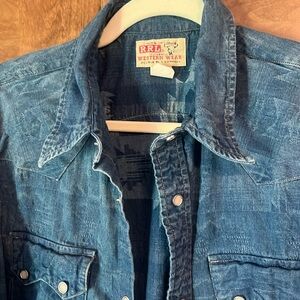 Double RRL Men's Denim Pearlsnap